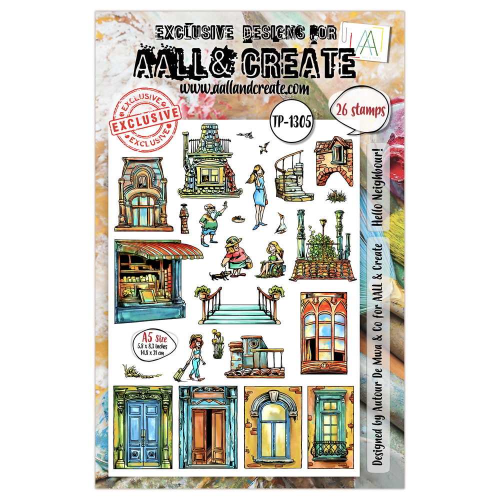 Aall and Create AALLtropolis Stamp Set A5 Hello Neighbour! (AALL-TP-1305) Aall and Create AALLtropolis Stamp Set A5 Hello Neighbour! (AALL-TP-1305)