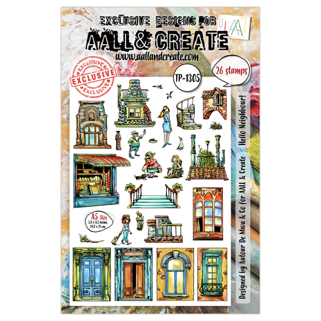 Aall and Create AALLtropolis Stamp Set A5 Hello Neighbour! (AALL-TP-1305) Aall and Create AALLtropolis Stamp Set A5 Hello Neighbour! (AALL-TP-1305)