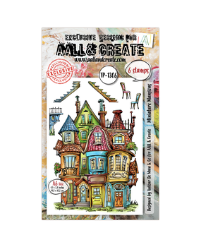Aall and Create AALLtropolis Stamp Set A6 Miniature Mansions (AALL-TP-1306) Aall and Create AALLtropolis Stamp Set A6 Miniature Mansions (AALL-TP-1306)