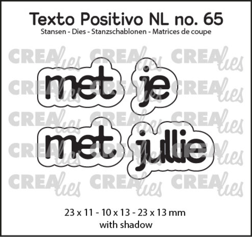 Crealies Texto Positivo Stansen Dutch Met Je / Met Jullie (POSNL65) Crealies Texto Positivo Stansen Dutch Met Je / Met Jullie (POSNL65)