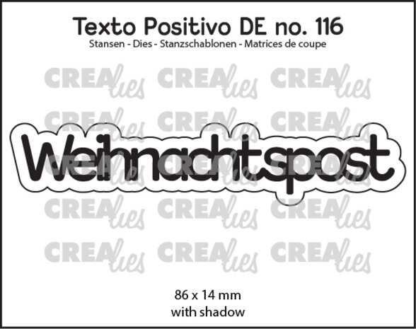 Crealies Texto Positivo Dies German Weihnachtspost (POSDE116)