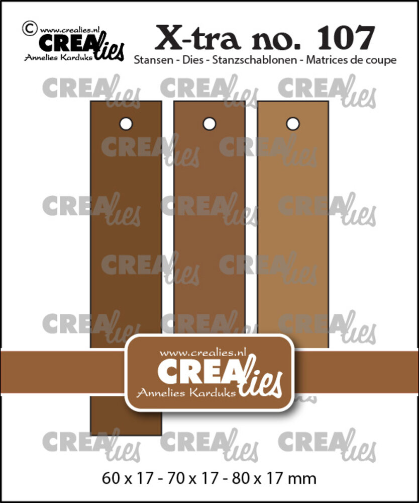 Crealies X-tra Stansen Rechte Labels Glad (Xtra107)