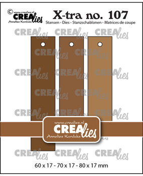Crealies X-tra Stansen Rechte Labels Glad (Xtra107)