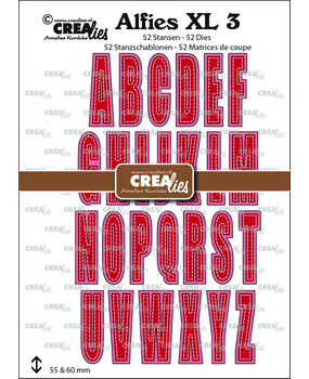 Crealies Alfies Stansen XL No. 3 Hoofdletters met Schaduw (CLALFXL03)