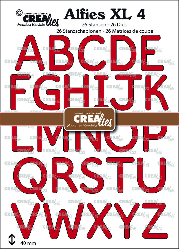 Crealies Alfies Stansen XL No. 4 Hoofdletters (CLALFXL04)