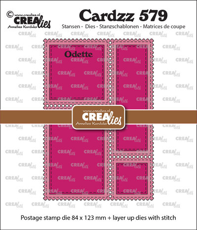 Crealies Cardzz Dies Postage Stamp Frame Rectangular Odette (CLCZ579)