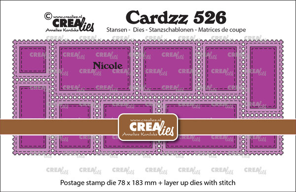 Crealies Cardzz Stansen Postzegelframe Slimline Nicole (CLCZ526)