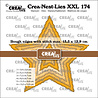 Crealies Crea-Nest-Lies XXL No. 174 Dies Rough Stars w/ Stitch Lines (fits in XXL 135) (CLNestXXL174) Crealies Crea-Nest-Lies XXL No. 174 Dies Rough Stars w/ Stitch Lines (fits in XXL 135) (CLNestXXL174)