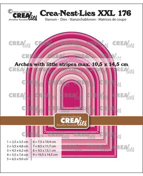 Crealies Crea-Nest-Lies XXL Stansen No. 176  Bogen met Kleine Streepjes (CLNestXXL176)