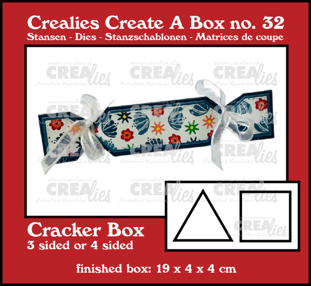 Crealies Create A Box Dies Crackerbox (3 & 4 sides) (CCAB32)