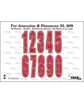 Crealies For Journalzz & Plannerzz Stansen Cijfers XL met Schaduw No. 3 (CLJPXL609) Crealies For Journalzz & Plannerzz Stansen Cijfers XL met Schaduw No. 3 (CLJPXL609)