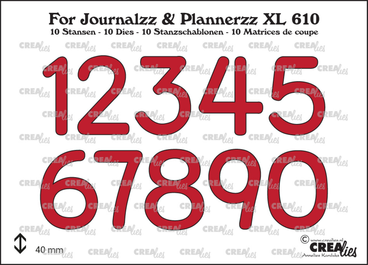 Crealies For Journalzz & Plannerzz Stansen Cijfers XL No. 4 (CLJPXL610) Crealies For Journalzz & Plannerzz Stansen Cijfers XL No. 4 (CLJPXL610)