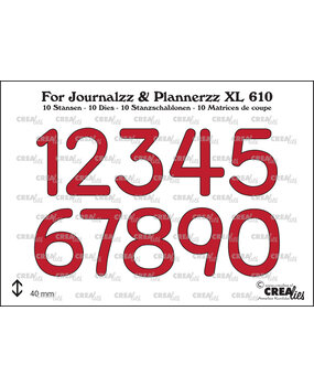 Crealies For Journalzz & Plannerzz Stansen Cijfers XL No. 4 (CLJPXL610)