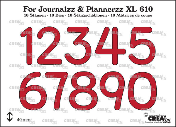Crealies For Journalzz & Plannerzz Dies No. 4 Numbers XL (CLJPXL610) Crealies For Journalzz & Plannerzz Dies No. 4 Numbers XL (CLJPXL610)