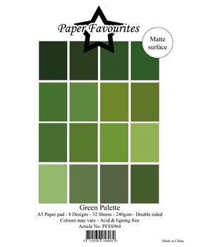 Paper Favourites Solid Colours Green Palette A5 Paper Pad (PFSS964)