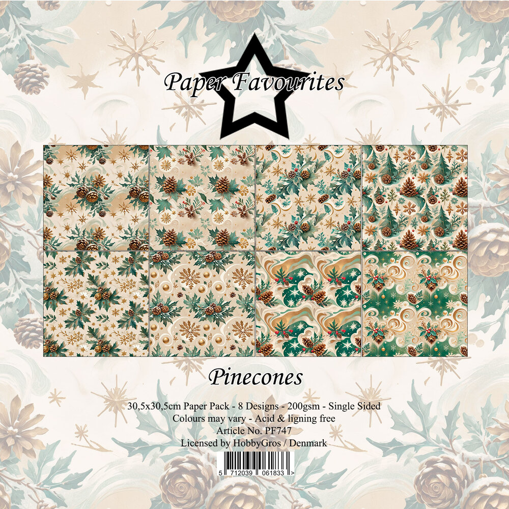 Paper Favourites Pinecones 12x12 Inch Paper Pad (PF747)