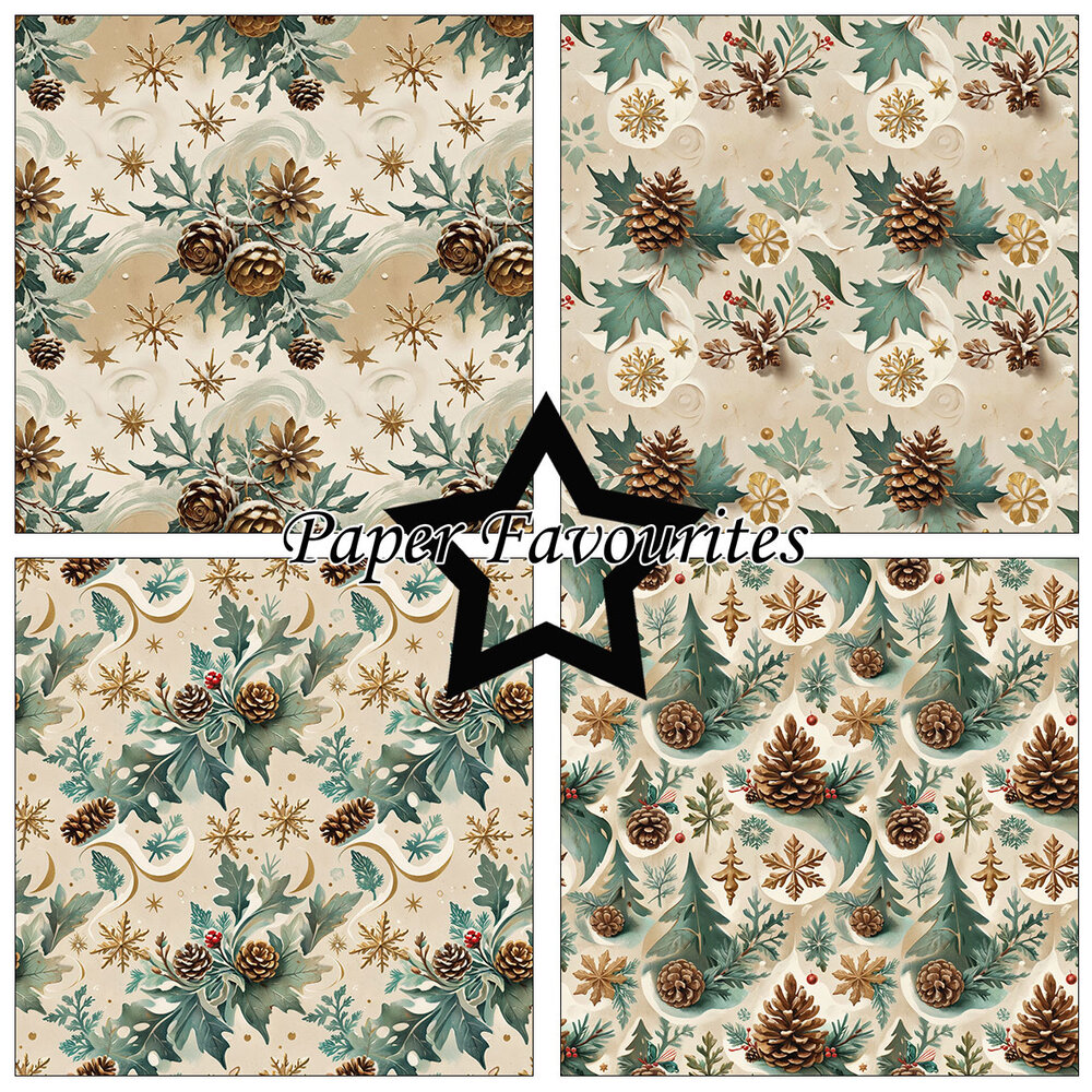 Paper Favourites Pinecones 12x12 Inch Paper Pad (PF747)