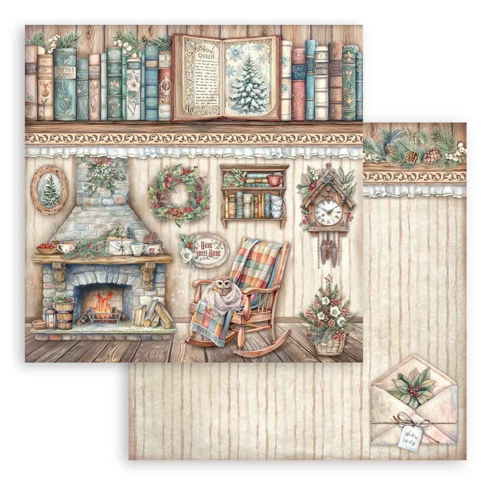 Stamperia The Owl's House 12x12 Inch Paper Sheet Fireplace (10 pcs) (SBB1088) Stamperia The Owl's House 12x12 Inch Paper Sheet Fireplace (10 pcs) (SBB1088)