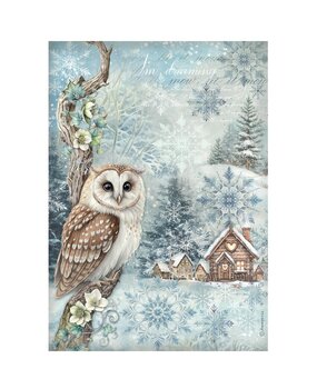Stamperia The Owl's House A4 Rice Paper Owl (6pcs) (DFSA41052)