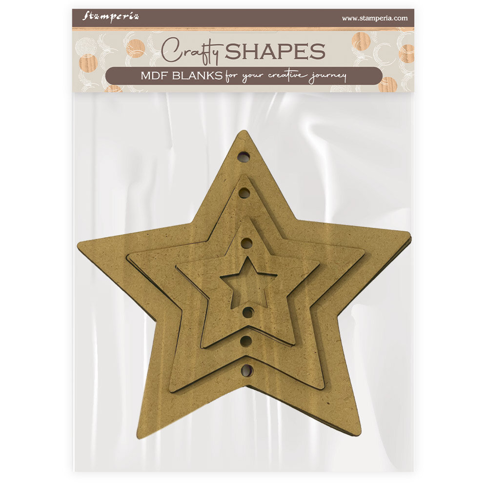 Stamperia The Owl's House MDF Crafty Shapes Blanks Stars (6pcs) (KLSM62) Stamperia The Owl's House MDF Crafty Shapes Blanks Stars (6pcs) (KLSM62)