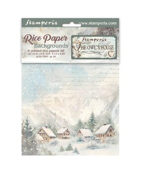 Stamperia The Owl's House A6 Rice Paper Backgrounds (8pcs) (DFSAK6044)