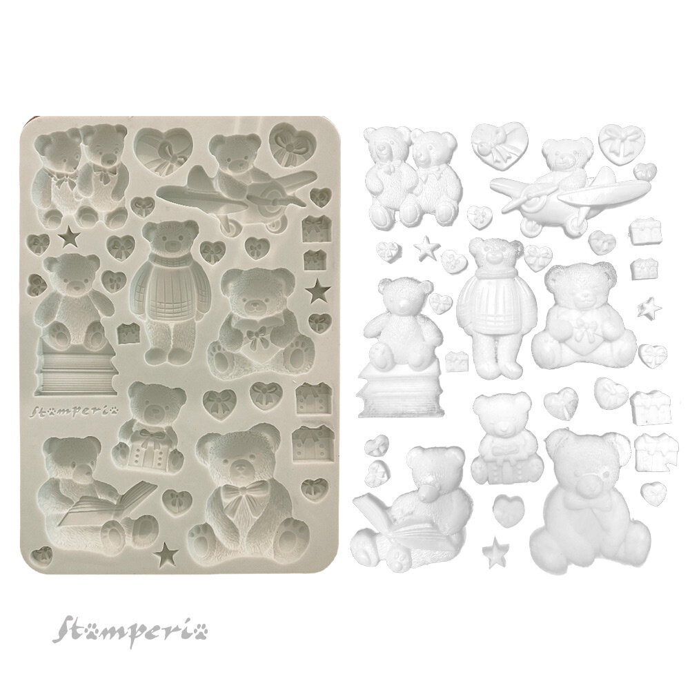Stamperia The Owl's House A5 Silicon Mould Teddy Bears (KACMA557)