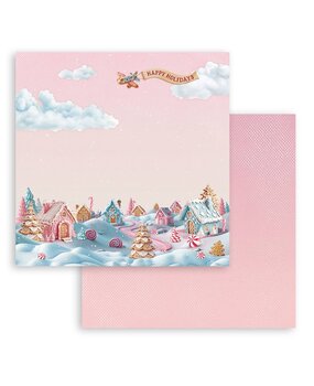 Stamperia Candy Christmas 12x12 Inch Paper Sheet Village (10 pcs) (SBB1080)