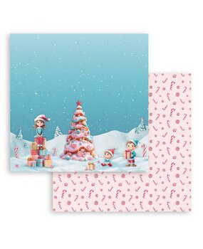 Stamperia Candy Christmas 12x12 Inch Paper Sheet Tree (10 pcs) (SBB1085)