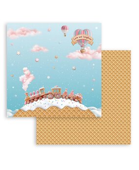 Stamperia Candy Christmas 12x12 Inch Paper Sheet Train (10 pcs) (SBB1084)