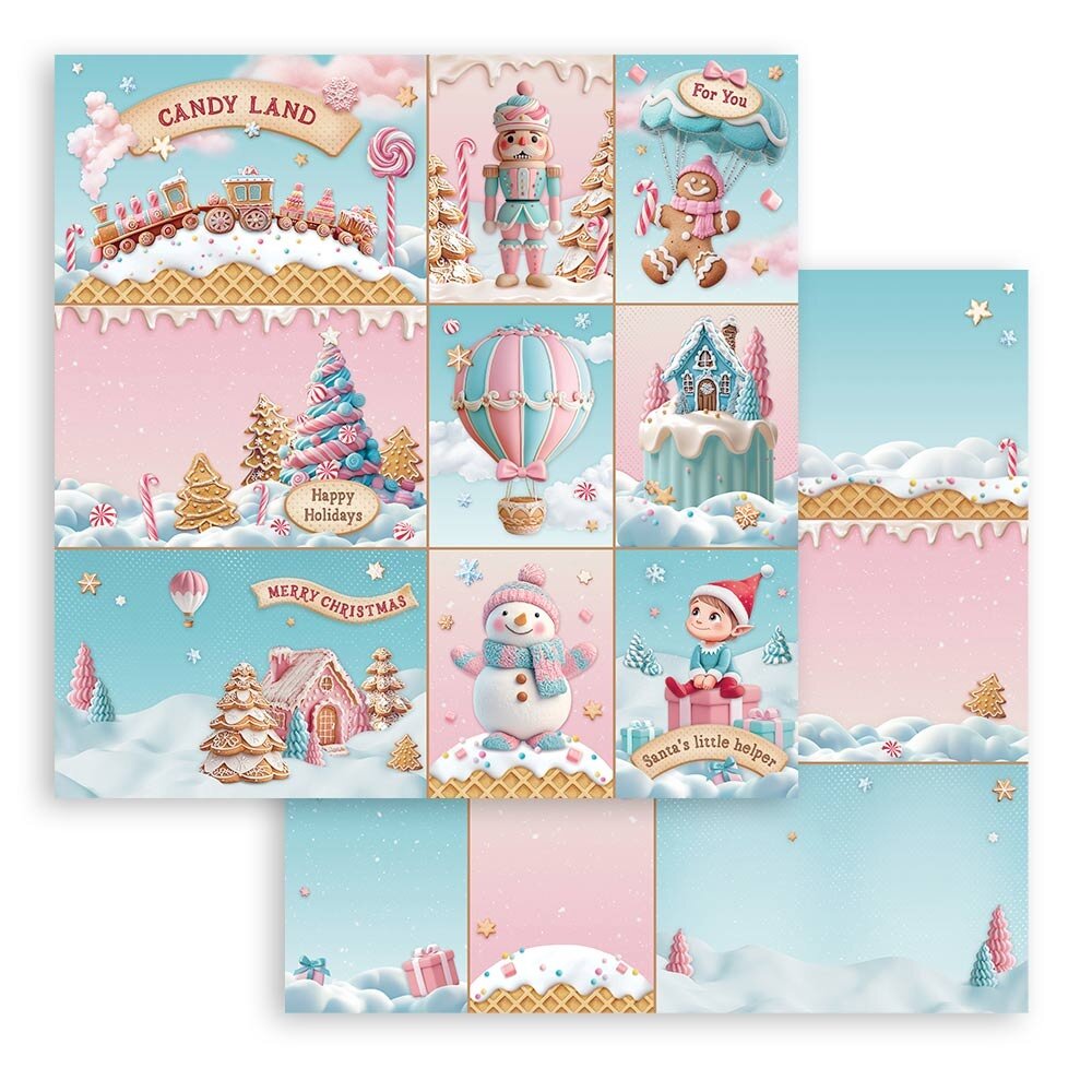 Stamperia Candy Christmas 12x12 Inch Paper Sheet Cards (10 pcs) (SBB1083) Stamperia Candy Christmas 12x12 Inch Paper Sheet Cards (10 pcs) (SBB1083)