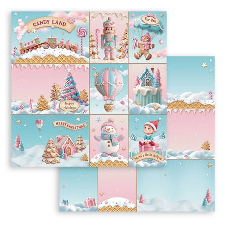 Stamperia Candy Christmas 12x12 Inch Paper Sheet Cards (10 pcs) (SBB1083) Stamperia Candy Christmas 12x12 Inch Paper Sheet Cards (10 pcs) (SBB1083)