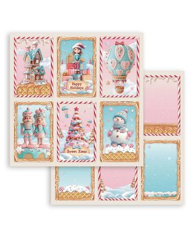 Stamperia Candy Christmas 12x12 Inch Paper Sheet 6 cards (10 pcs) (SBB1082) Stamperia Candy Christmas 12x12 Inch Paper Sheet 6 cards (10 pcs) (SBB1082)