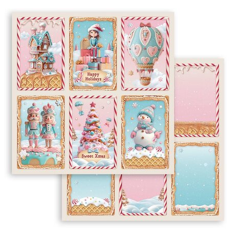 Stamperia Candy Christmas 12x12 Inch Paper Sheet 6 cards (10 pcs) (SBB1082) Stamperia Candy Christmas 12x12 Inch Paper Sheet 6 cards (10 pcs) (SBB1082)