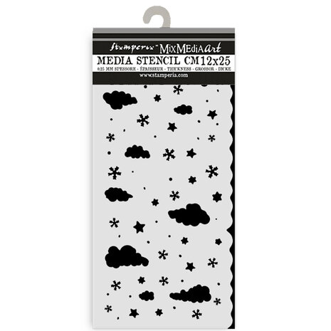Stamperia Candy Christmas Thick Stencil 12x25cm Clouds (KSTDL124) Stamperia Candy Christmas Thick Stencil 12x25cm Clouds (KSTDL124)