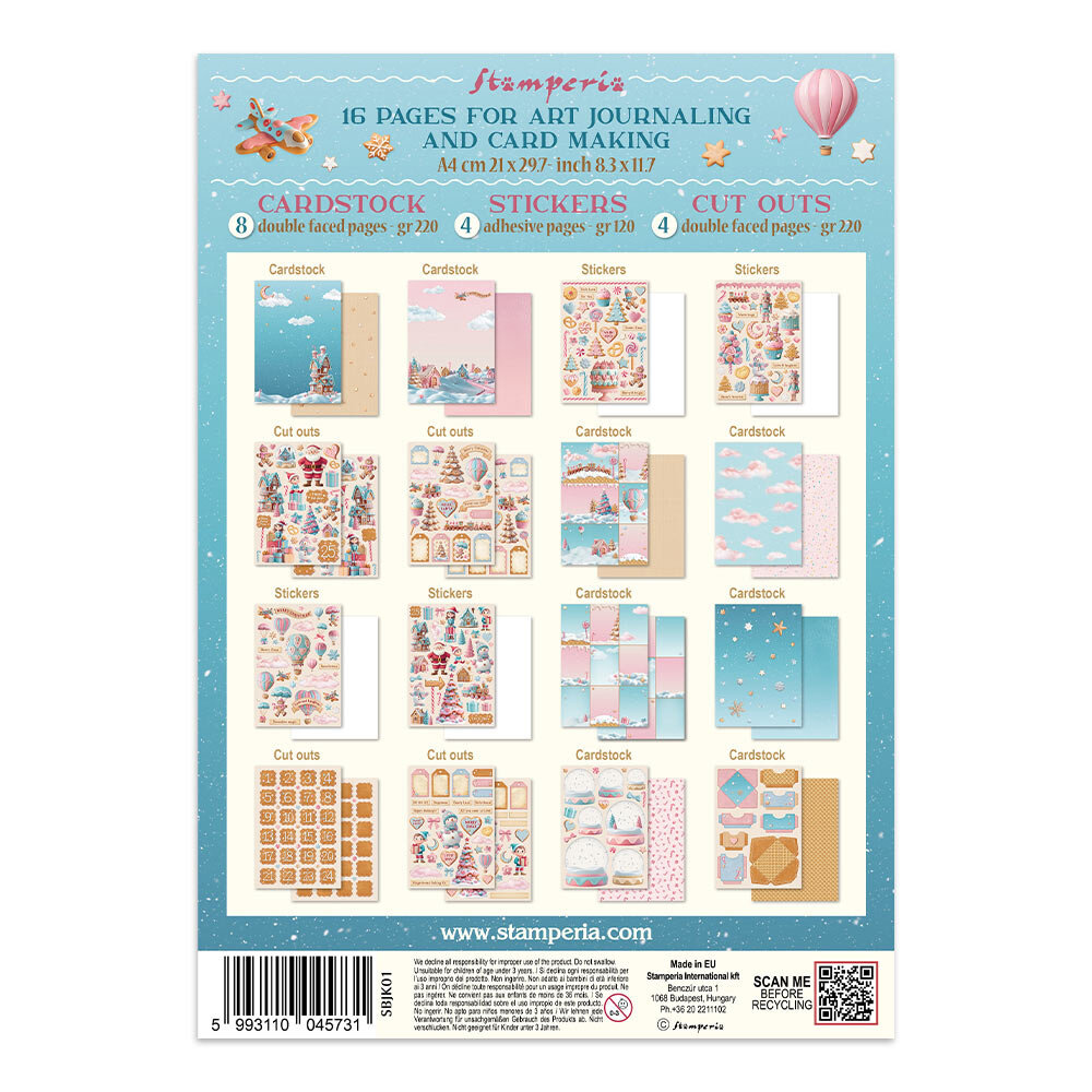 Stamperia Candy Christmas Junk Journal Backgrounds, Stickers, Cut-Outs (SBJK01) (DISCONTINUED) Stamperia Candy Christmas Junk Journal Backgrounds, Stickers, Cut-Outs (SBJK01) (DISCONTINUED)