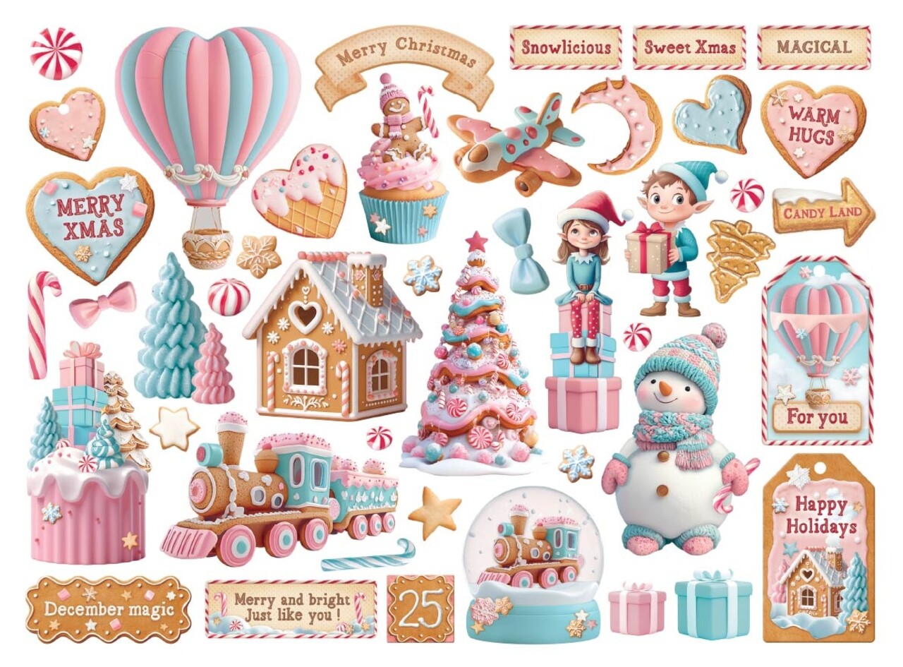 Stamperia Candy Christmas Die Cuts (46pcs) (DFLDC118) Stamperia Candy Christmas Die Cuts (46pcs) (DFLDC118)