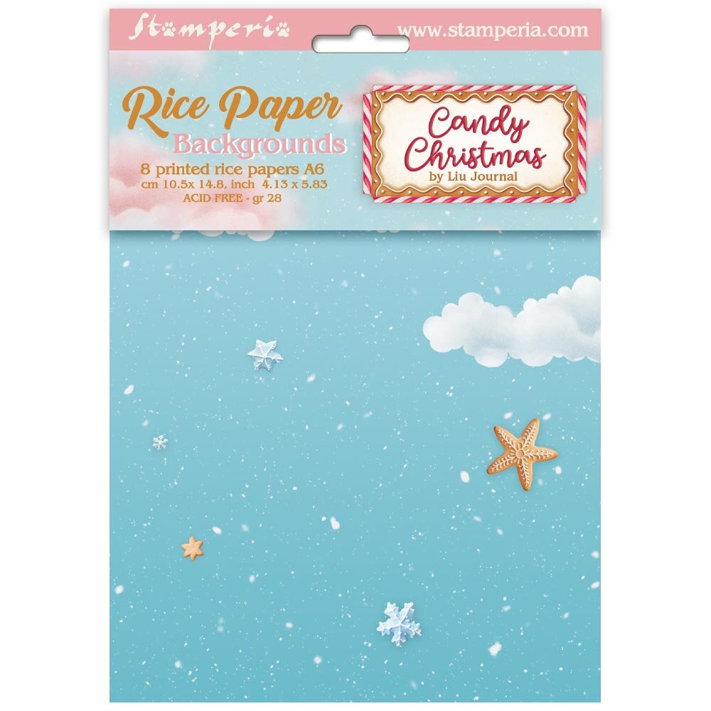 Stamperia Candy Christmas A6 Rice Paper Backgrounds (8pcs) (DFSAK6043) Stamperia Candy Christmas A6 Rice Paper Backgrounds (8pcs) (DFSAK6043)