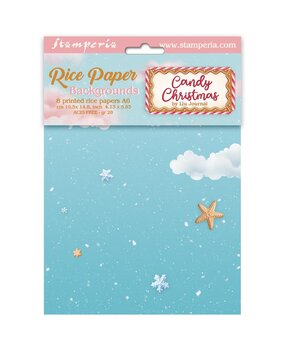 Stamperia Candy Christmas A6 Rice Paper Backgrounds (8pcs) (DFSAK6043)