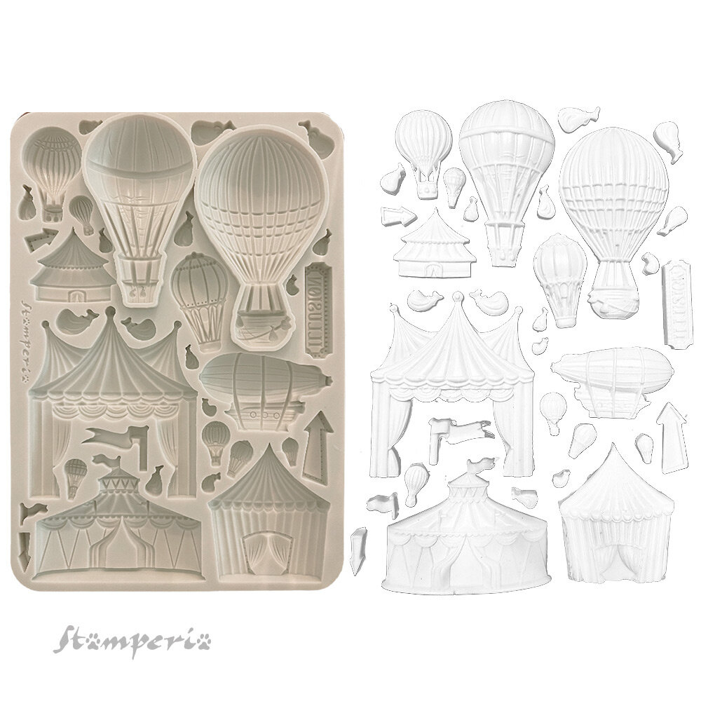 Stamperia Alice in Christmas A5 Silicon Mould Circus and Air Balloons (KACMA568)