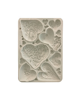 Stamperia Alice in Christmas A5 Silicon Mould Simple Hearts (KACMA562)