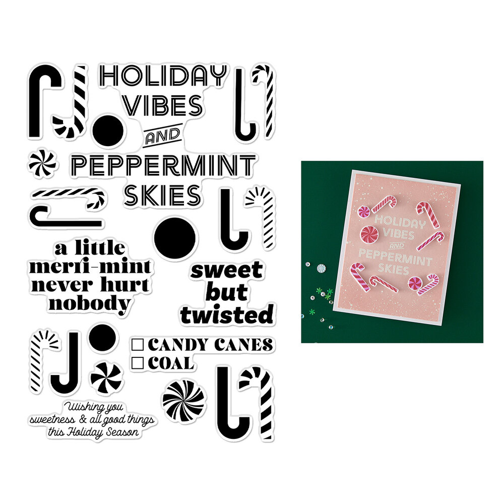 Hero Arts Candy Cane Season Clear Stamps A Little Merri-Mint (CM812) Hero Arts Candy Cane Season Clear Stamps A Little Merri-Mint (CM812)