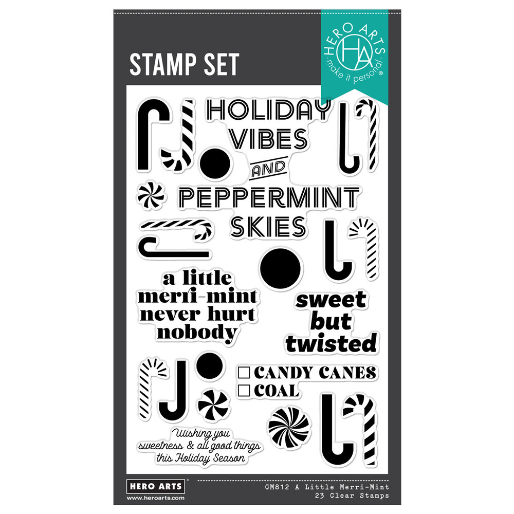Hero Arts Candy Cane Season Clear Stamps A Little Merri-Mint (CM812) Hero Arts Candy Cane Season Clear Stamps A Little Merri-Mint (CM812)