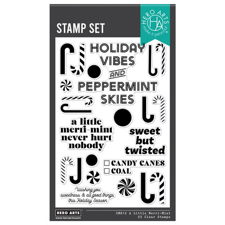 Hero Arts Candy Cane Season Clear Stamps A Little Merri-Mint (CM812) Hero Arts Candy Cane Season Clear Stamps A Little Merri-Mint (CM812)