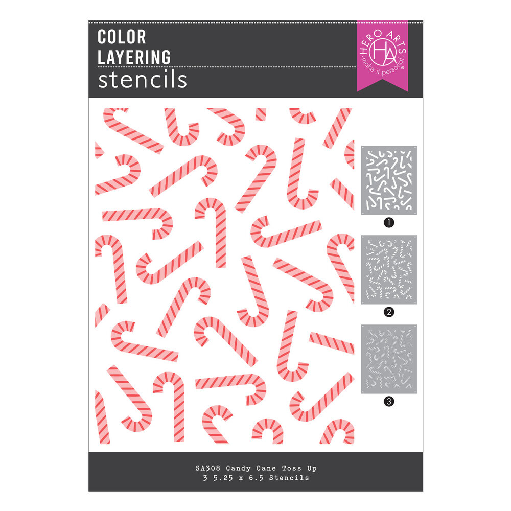 Hero Arts Candy Cane Season Color Layering Stencil Candy Cane Toss Up (SA308) Hero Arts Candy Cane Season Color Layering Stencil Candy Cane Toss Up (SA308)