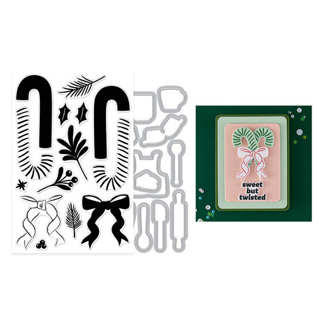 Hero Arts Candy Cane Season Stamp & Cut Candy Cane Swag (DC322) Hero Arts Candy Cane Season Stamp & Cut Candy Cane Swag (DC322)