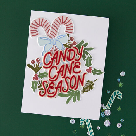 Hero Arts Candy Cane Season Stamp & Cut Candy Cane Swag (DC322) Hero Arts Candy Cane Season Stamp & Cut Candy Cane Swag (DC322)