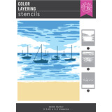 Hero Arts Seaside Blooms Color Layering Stencils Harbor (SA306)