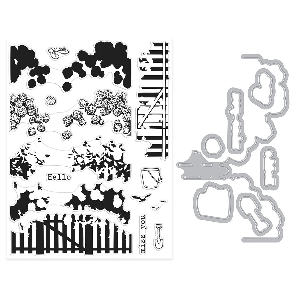 Hero Arts Seaside Blooms Stamp & Cut Coastal Blooms HeroScape (DC317) Hero Arts Seaside Blooms Stamp & Cut Coastal Blooms HeroScape (DC317)