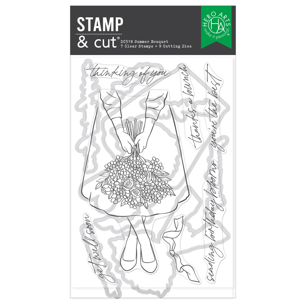 Hero Arts Seaside Blooms Stamp & Cut Summer Bouquet (DC318) Hero Arts Seaside Blooms Stamp & Cut Summer Bouquet (DC318)