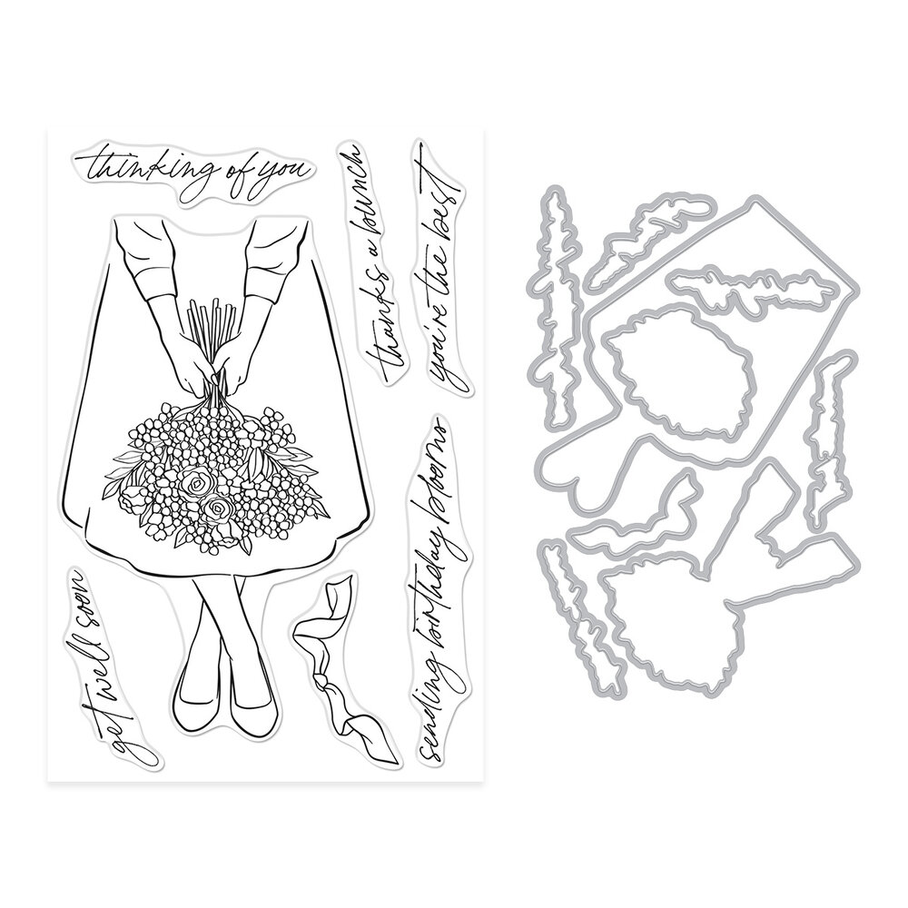 Hero Arts Seaside Blooms Stamp & Cut Summer Bouquet (DC318) Hero Arts Seaside Blooms Stamp & Cut Summer Bouquet (DC318)